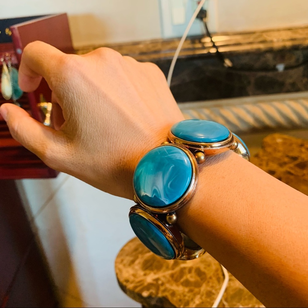 Vintage gold and blue bracelet